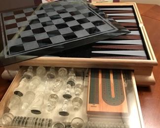 $40 - Classic Game Set of multiple games. Great for family game night. Set includes cribbage, dominoes, checkers and backgammon.