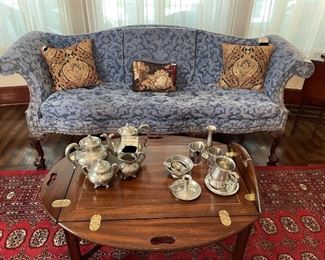 Pewter Tea Set, Williamsburg Style couch