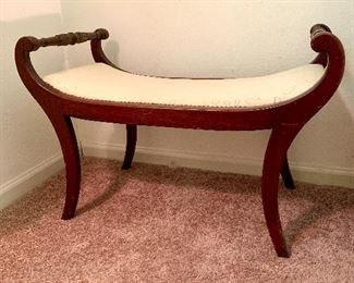 Antique Regency Mahogany Double Stool / Window Seat
