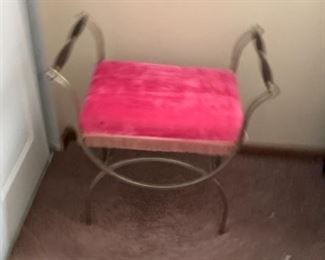 Vintage Hollywood Regency style vanity bench