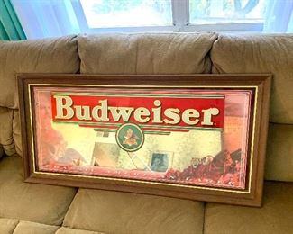 46” x 22” 1998 BUDWEISER BACK BAR MIRROR LARGE RARE BEER MIRROR