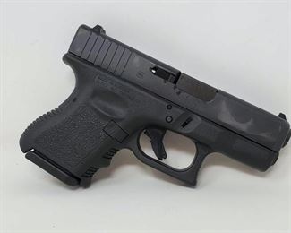 #402 • Glock 26 9mm Semi-Auto Pistol - CA OK
Serial No. BTEX134 BARREL LENGTH 3.5"                                       California Transfer Available. Ca and out of state shipping available to your local FFL. Buyer is responsible for checking local laws before bidding.