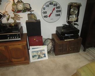 Rec Room:  Thermometer, Stereos, Clocks, 