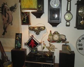 Rec Room:  Stereo (Name Later), Clocks, '60 Hanging Lamp