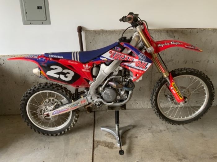 Troy Lee Designs Honda CFR 250 Dirt Bike - one of a kind built bike - Yoshimura Exhaust, after market suspension, custom clutch