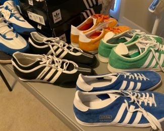 lots of sneakers, especially Adidas