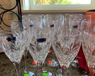 Waterford crystal goblets - Marquis and John Rocha "Geo" wine goblets