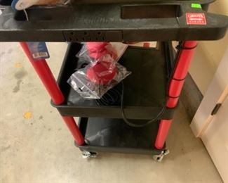 Griot's Garage utility cart with power bar
