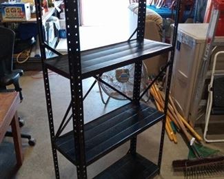 Black Metal Shelving Unit 30 x 58.5 x 12 in