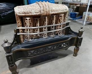 Vintage Lawson Gas Fireplace on Solid Brass Stand