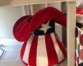 Oversize Uncle Sam hat stuffed with additional pieces for a patriotic costume