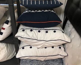 Navy and White decor pillows - matches twin and queen bedding 
