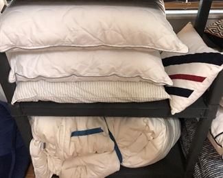 Bed Pillows and White down full/queen comforter