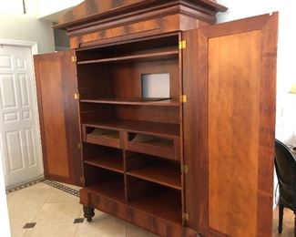Armoire with both doors open  - Look at all that storage space