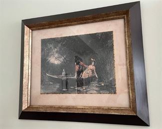 Reproduction of antique print with gold leaf bevel 28"x24" "Simpletons"