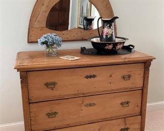 Antique dresser and mirror