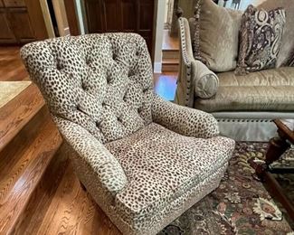 Unique leopard print chair by Century Furniture.