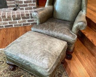 Leather chair with ottoman - super comfy.