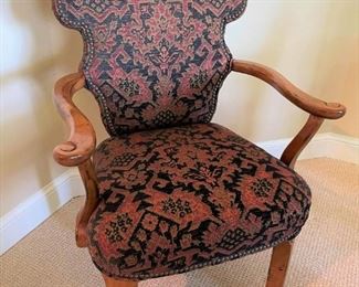 Tapestry chairs (4)  with game table.