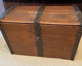 Antique trunk with key.