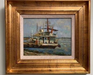 Sailboat oil painting by Paolo 10"x8".