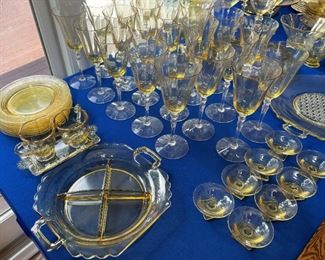 Fostoria glassware (yellow)