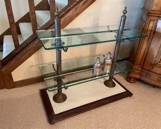 Antique patisserie stand (marble, brass and glass)