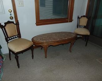 Chairs $200 each  / Coffee Table is Marble $150