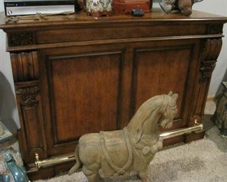 Free Standing Bar.  Wooden Carved Horse. 