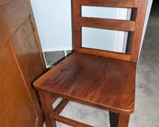 Antique Oak Chair goes with Roll Top Desk.