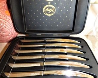 Vintage Carvel Hall Steak Knives in Case (Brand New, Never Used)