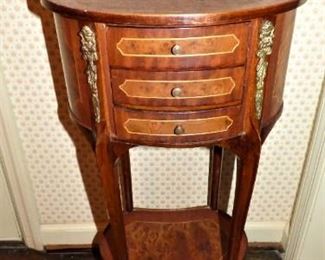 French Burled Inlaid Small Cabinet