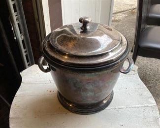 vintage thermos silver finish ice bucket. 