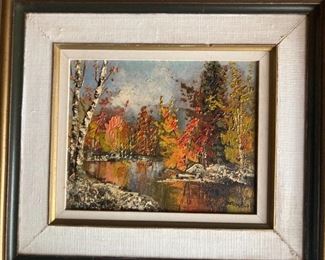 canadian landscape painting. one of many, most signed and in original frame