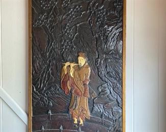 two of four carved screens