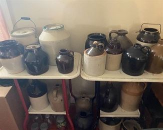 Stoneware crocks, jugs