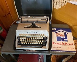 Vintage typewriter with stand