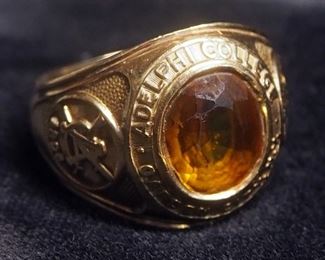 10K Gold Men's Class Rings, Qty 3, Sizes 8-1/4, 8-1/2, And 9-3/4, Shawnee Mission, Adelphi, Approx 45.8 g Total Weight
