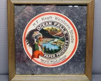Ocean Falls Paper Products Framed Label