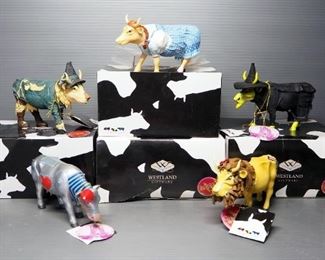 Wizard Of Oz Cow Parade Figurines By Westland Giftware, Includes Dorothy, Wicked Witch, Scarecrow, Tin Man And Cowardly Lion