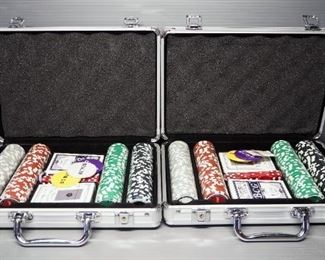 Party Poker Gaming Sets, Each Case Includes Cards, Chips, And Dice, Unopened, 2 Sets