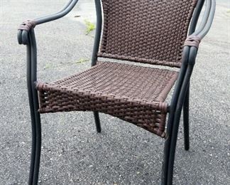 Wicker Style Patio Chairs, Qty 3
