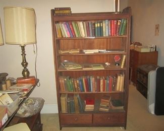 Bookshelf / wall unit, old books