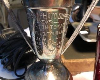 Antique silver Polo horse trophy