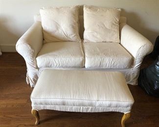 Down filled loveseat 