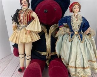 2 Russian Dolls With Bear