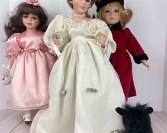 3 Porcelain Avon Dolls