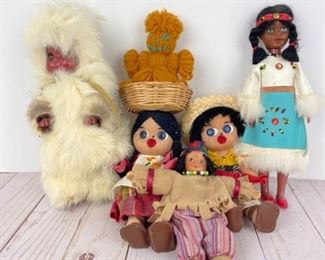 5 Dolls Inuit and Native American