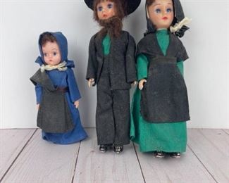 Amish Family of 3 Dolls
