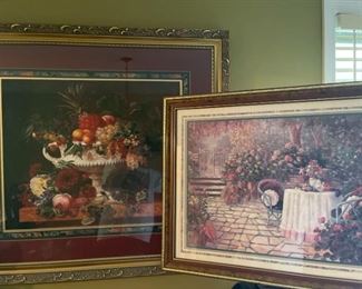 Large Pictures in Burgundy and Flowers